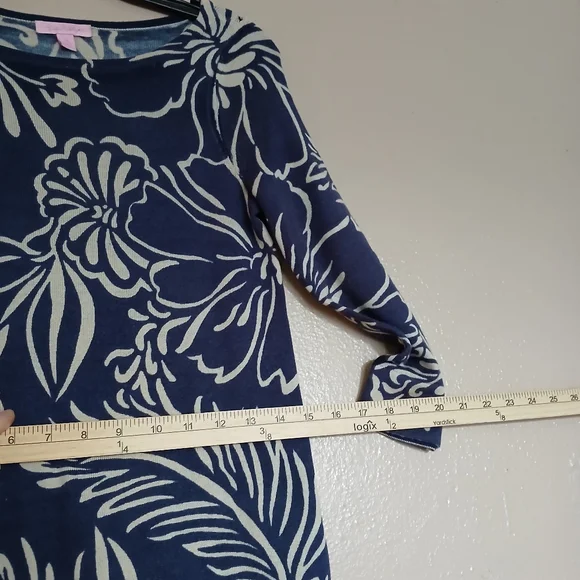 Lilly Pulitzer Sweater Dress XS Merino WoolKnit Floral Coastal Preppy‎ Cozy